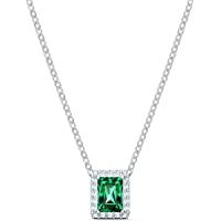 Swarovski Collar Angelic Rectangular- verde- baño de rodio